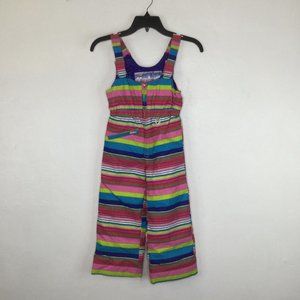 OBERMEYER SNOVERALL PRINT PANTS GIRL KIDS SIZE 5 MULTICOLOR I-Grow SNOW WINTER